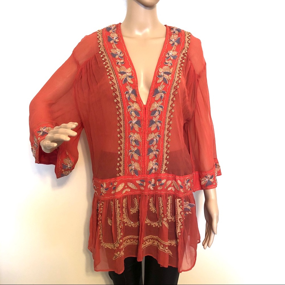 NWT Free People Embellished/ Beaded Boho Tunic